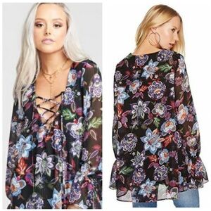 SHOW ME YOUR MUMU Perveen Pirate lace up tunic